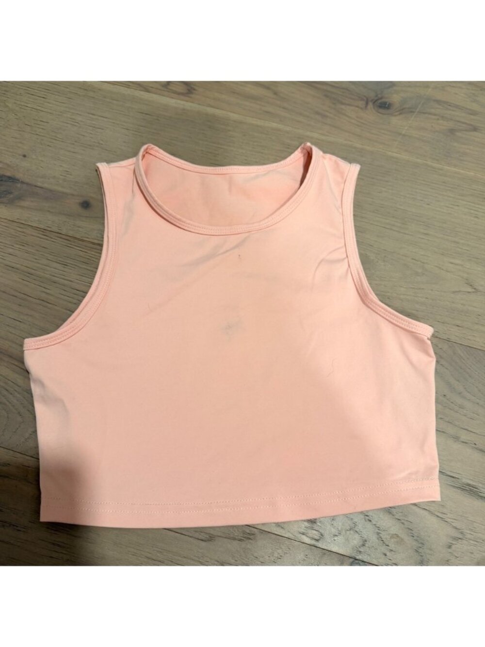 SHEIN Peach Pink Sleeveless Crop Top High Neck Activewear Tank Small US 4